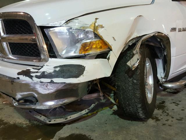 1C6RD7LTXCS257029 - 2012 DODGE RAM 1500 S WHITE photo 9