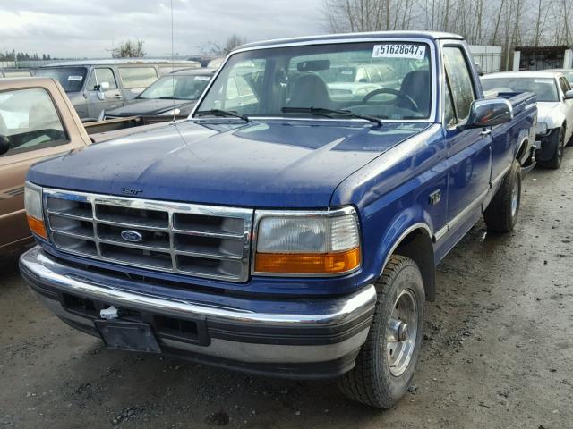 1FTEF14H6TLB15151 - 1996 FORD F150 BLUE photo 2