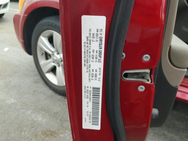 1B3CB4HA1AD664511 - 2010 DODGE CALIBER SX RED photo 10