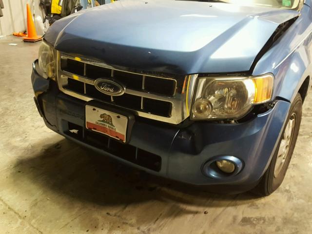 1FMCU03709KB30397 - 2009 FORD ESCAPE XLT BLUE photo 9