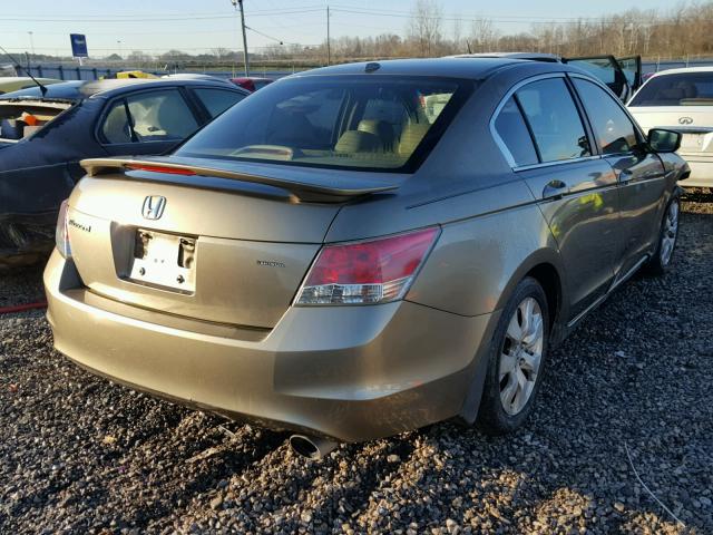 1HGCP26898A070315 - 2008 HONDA ACCORD EXL GOLD photo 4