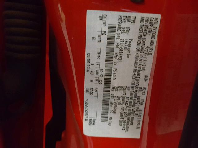 1FADP3F20EL161872 - 2014 FORD FOCUS SE RED photo 10