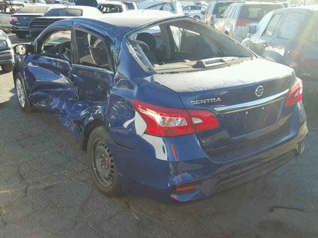 3N1AB7AP4GY255756 - 2016 NISSAN SENTRA S BLUE photo 3