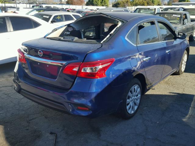 3N1AB7AP4GY255756 - 2016 NISSAN SENTRA S BLUE photo 4