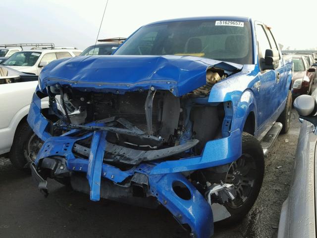 1FTEX1CW7AFA03760 - 2010 FORD F150 SUPER BLUE photo 2