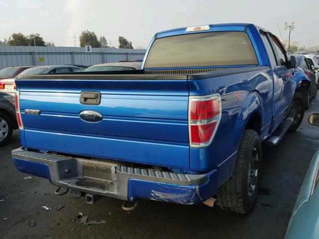 1FTEX1CW7AFA03760 - 2010 FORD F150 SUPER BLUE photo 4