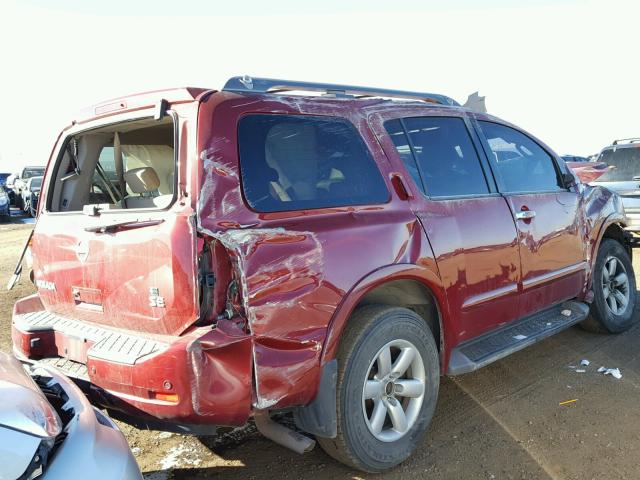 5N1AA08C18N618924 - 2008 NISSAN ARMADA SE RED photo 4