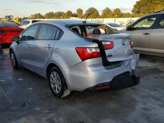 KNADM4A32F6529037 - 2015 KIA RIO LX SILVER photo 3