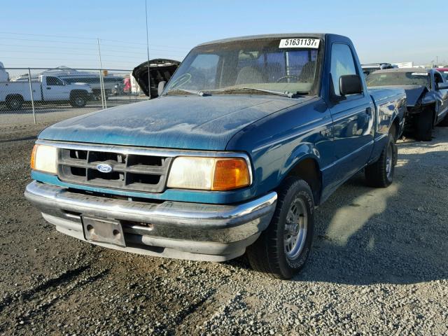 1FTCR10AXPPA12210 - 1993 FORD RANGER GREEN photo 2