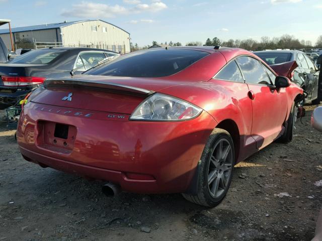 4A3AK34T88E030167 - 2008 MITSUBISHI ECLIPSE GT RED photo 4