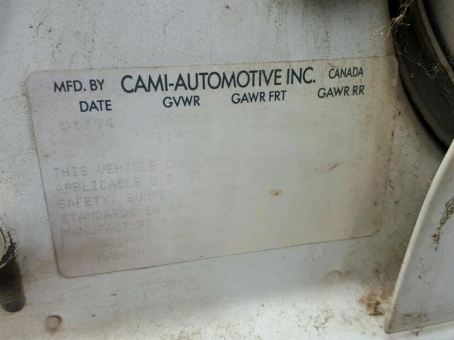 2C1MR6466R6750769 - 1994 GEO METRO WHITE photo 10