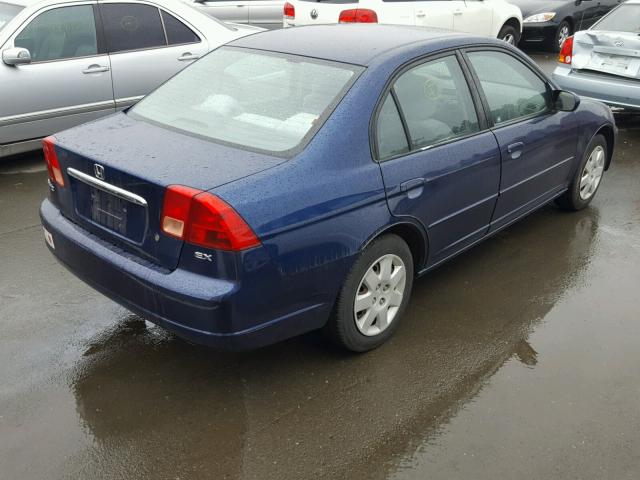 2HGES25752H501001 - 2002 HONDA CIVIC EX BLUE photo 4