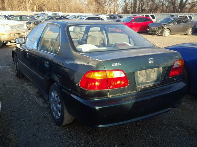 1HGEJ6673XL048323 - 1999 HONDA CIVIC LX GREEN photo 3