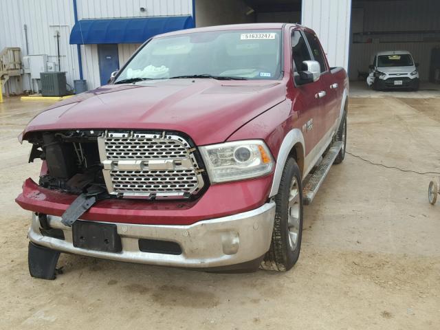 1C6RR6VT2FS523270 - 2015 RAM 1500 LARAM BURGUNDY photo 2