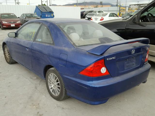 1HGEM22915L057378 - 2005 HONDA CIVIC EX BLUE photo 3