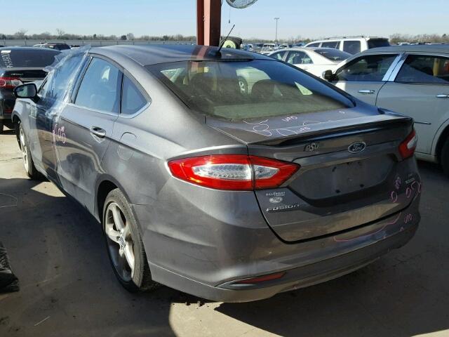 3FA6P0HR0DR342939 - 2013 FORD FUSION SE GRAY photo 3