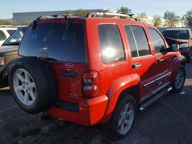 1J4GK58K95W527089 - 2005 JEEP LIBERTY LI RED photo 4