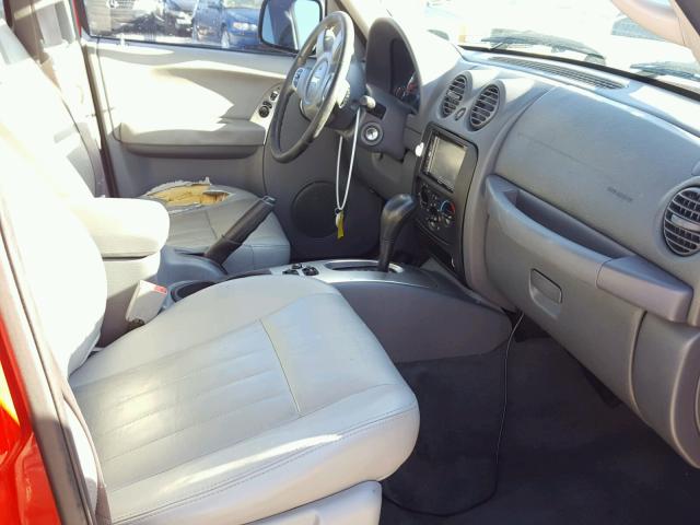 1J4GK58K95W527089 - 2005 JEEP LIBERTY LI RED photo 5