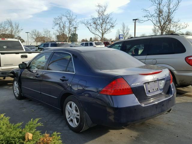 1HGCM56387A113040 - 2007 HONDA ACCORD SE BLUE photo 3