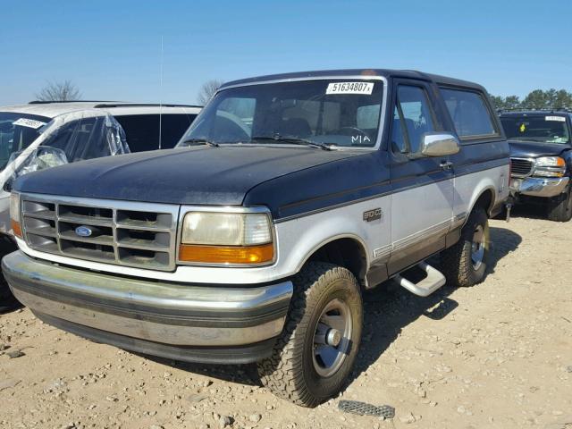 1FMEU15H8PLB25699 - 1993 FORD BRONCO U10 BLUE photo 2