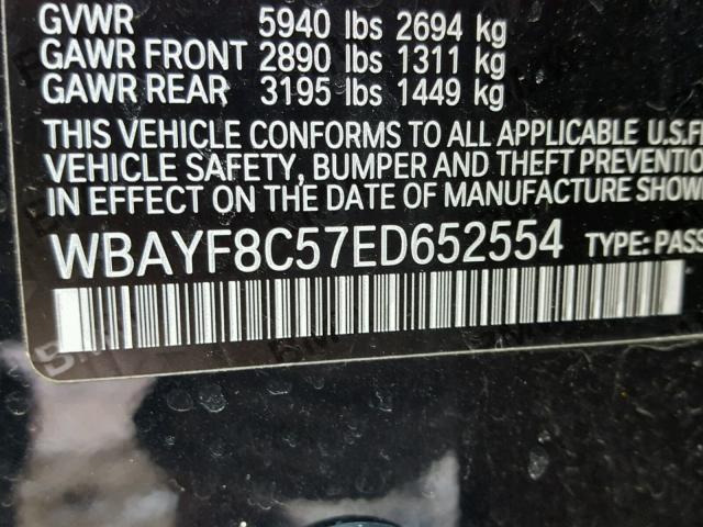 WBAYF8C57ED652554 - 2014 BMW 750 LXI BLACK photo 10