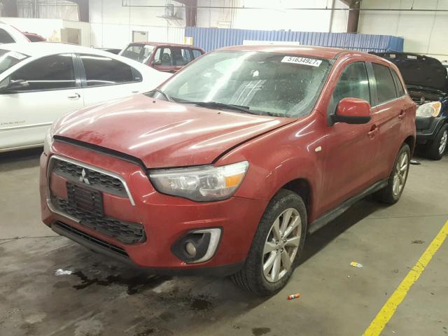 4A4AR4AU7FE036954 - 2015 MITSUBISHI OUTLANDER RED photo 2