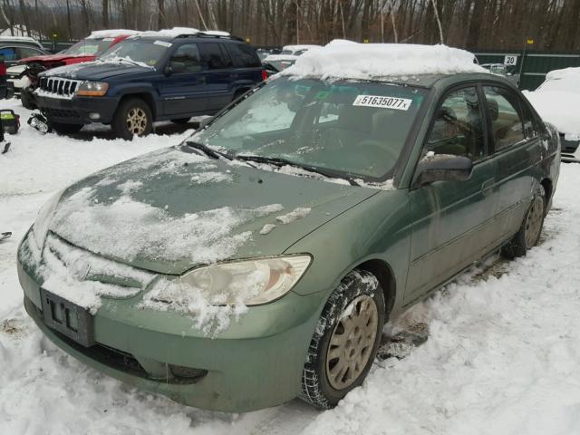 2HGES16544H554377 - 2004 HONDA CIVIC LX GREEN photo 2