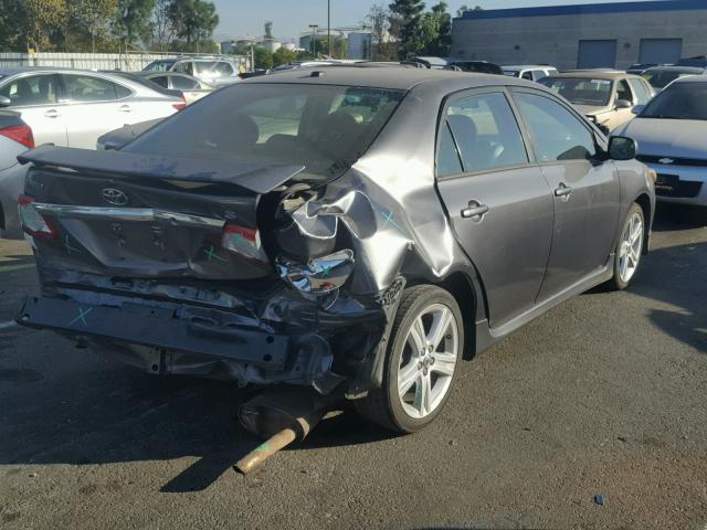 5YFBU4EE1DP102041 - 2013 TOYOTA COROLLA BA GRAY photo 4