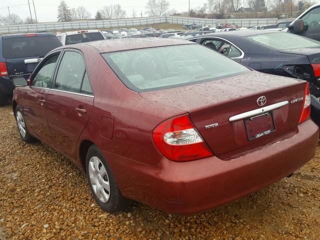 4T1BE32K12U587004 - 2002 TOYOTA CAMRY LE BURGUNDY photo 3