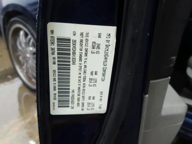 2B3KA53H86H183349 - 2006 DODGE CHARGER R/ BLUE photo 10