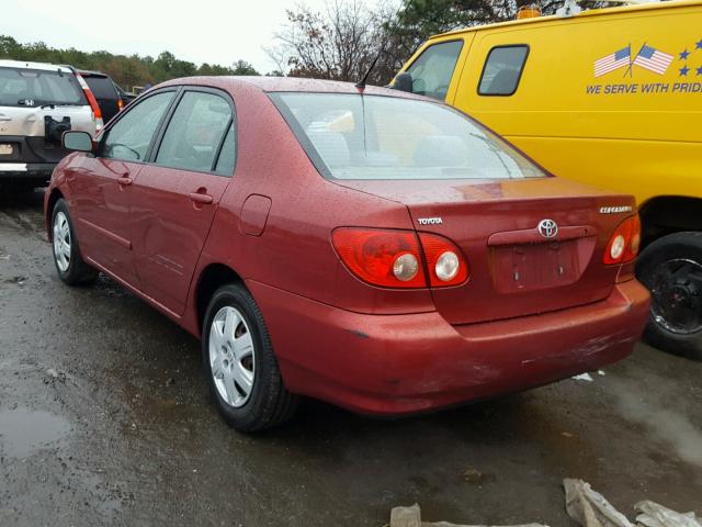 2T1BR30E25C406399 - 2005 TOYOTA COROLLA CE RED photo 3