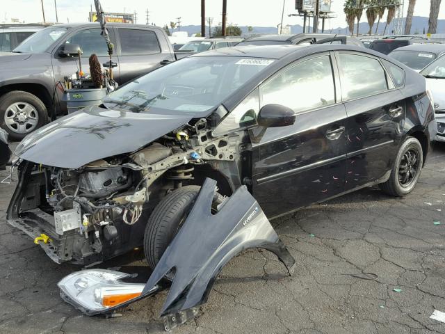 JTDKN3DU5C5443910 - 2012 TOYOTA PRIUS BLACK photo 2