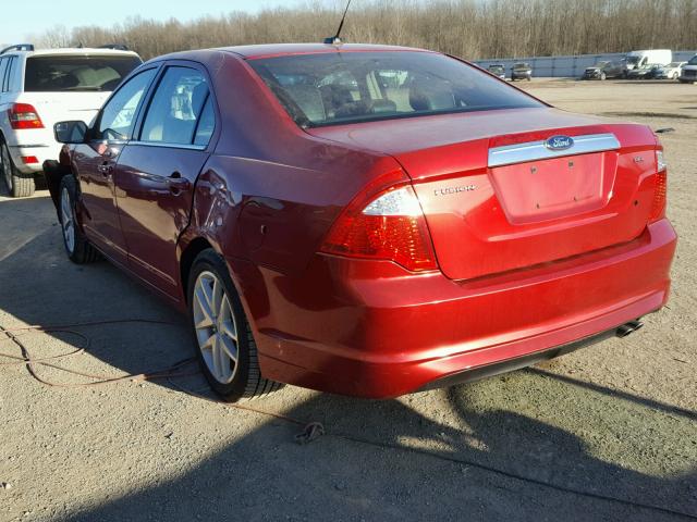 3FAHP0JA0BR232340 - 2011 FORD FUSION SEL RED photo 3