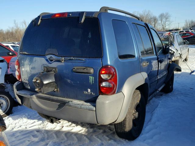 1J4GL48K75W614948 - 2005 JEEP LIBERTY SP BLUE photo 4