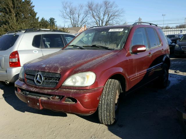 4JGAB57E33A426353 - 2003 MERCEDES-BENZ ML 350 BURGUNDY photo 2