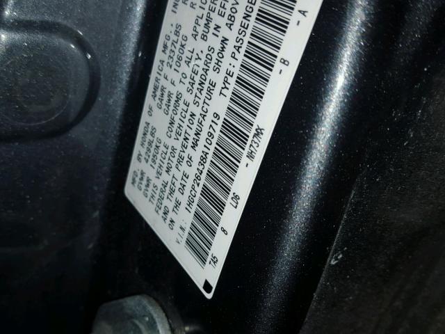 1HGCP26438A109719 - 2008 HONDA ACCORD LXP GRAY photo 10