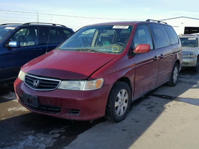 5FNRL18844B083860 - 2004 HONDA ODYSSEY EX RED photo 2