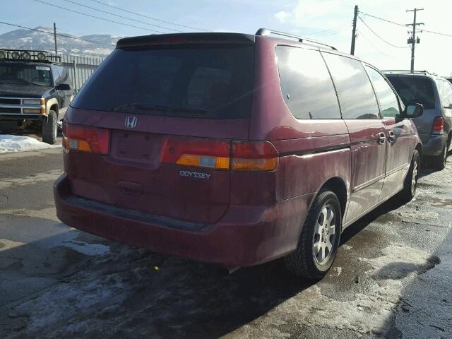 5FNRL18844B083860 - 2004 HONDA ODYSSEY EX RED photo 4