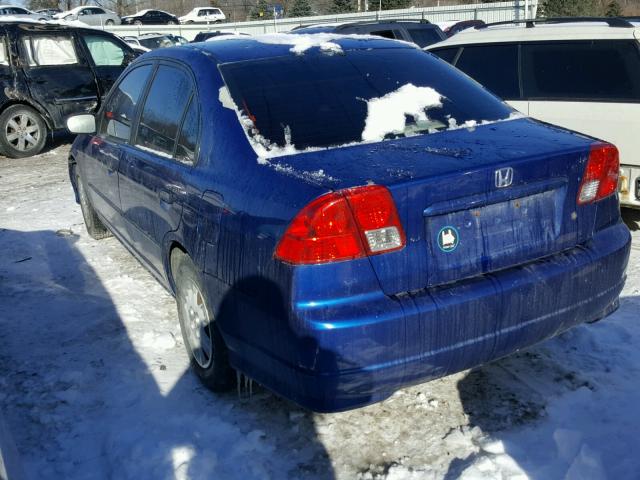 2HGES16324H605678 - 2004 HONDA CIVIC DX V BLUE photo 3