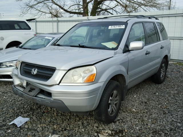 2HKYF18653H510187 - 2003 HONDA PILOT EXL SILVER photo 2