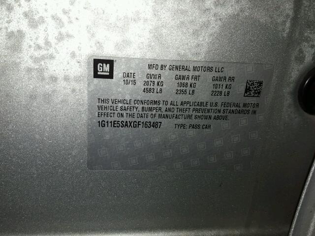 1G11E5SAXGF163487 - 2016 CHEVROLET MALIBU LIM 银色 照片 10