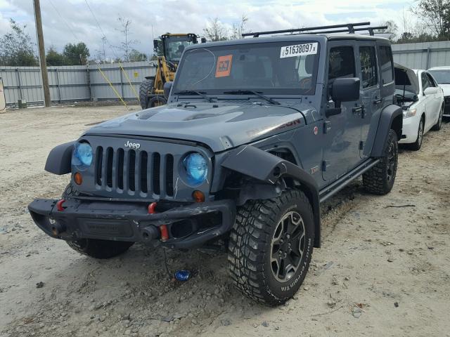 1C4BJWFG3DL651169 - 2013 JEEP WRANGLER U GRAY photo 2