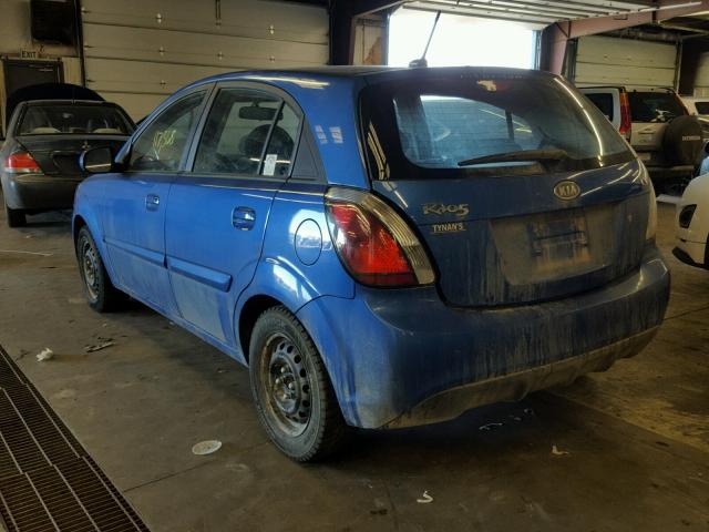 KNADH5A32A6668619 - 2010 KIA RIO LX BLUE photo 3