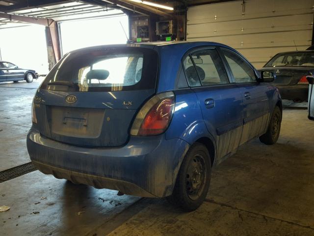 KNADH5A32A6668619 - 2010 KIA RIO LX BLUE photo 4