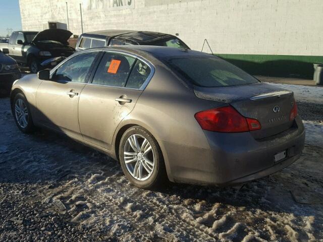 JN1CV6APXDM301261 - 2013 INFINITI G37 BASE GRAY photo 3