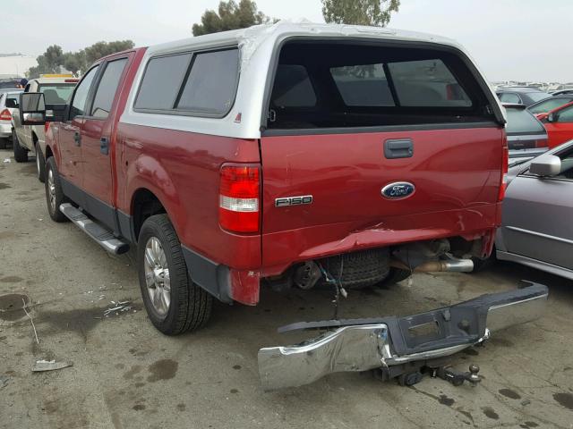 1FTPW12518FA77058 - 2008 FORD F150 SUPER BURGUNDY photo 3