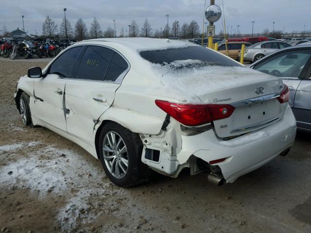 JN1BV7ARXEM694795 - 2014 INFINITI Q50 BASE WHITE photo 3