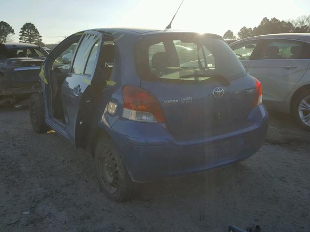 JTDKT903595255001 - 2009 TOYOTA YARIS BLUE photo 3