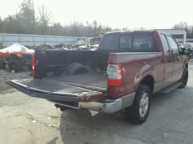 1FTRX12W34NA00724 - 2004 FORD F150 BURGUNDY photo 4