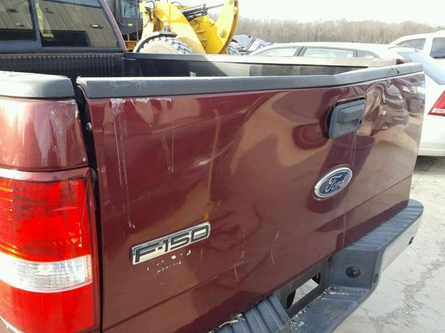 1FTRX12W34NA00724 - 2004 FORD F150 BURGUNDY photo 9